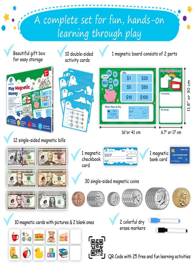 Simply magic 70 PCS Magnetic Money for Classroom - Play Money for Teaching, Money Manipulatives & Activities, Pretend Play Money for Kids, Money Magnets, Learning Coins, Bills - Toddler Money Games - Image 3